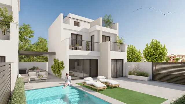 Nieuwbouwvilla met privézwembad en dakterras in Los Alcázares, Los Alcázares
