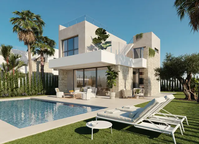 Nieuwbouwvilla's met privézwembad en zeezicht in Finestrat, Finestrat