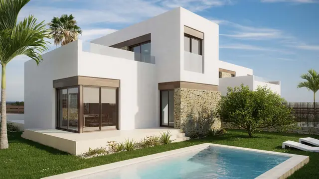 Nieuwbouwvilla's met privézwembad en zeezicht in Finestrat, Finestrat