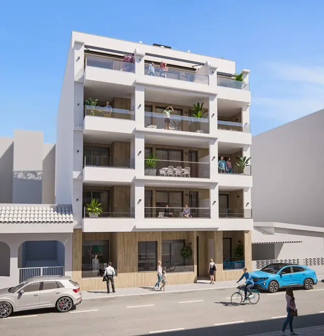 Nieuwbouwappartementen met dakzwembad en zeezicht in Torrevieja, Torrevieja