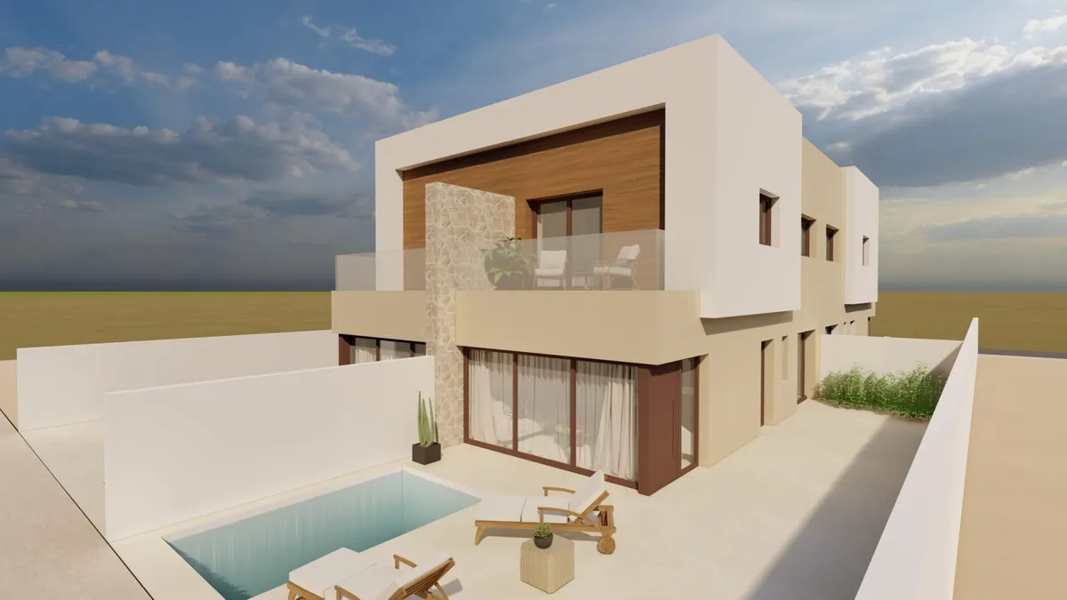 Nieuwbouw rijwoning met privézwembad in Santiago de la Ribera, foto 1