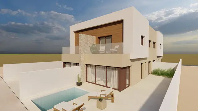 Nieuwbouw rijwoning met privézwembad in Santiago de la Ribera, Santiago de la Ribera, San Javier