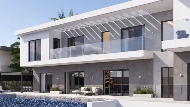 Nieuwbouwvilla met privézwembad en zeezicht in Finestrat, Finestrat
