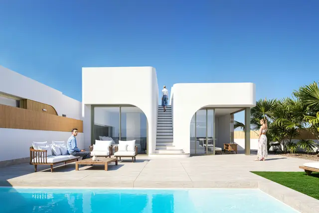 Nieuwbouwvilla's met privézwembad aan de golfbaan in Los Alcázares, Los Alcázares