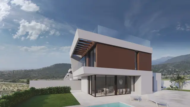 Nieuwbouwvilla's met privézwembad en zeezicht in Finestrat, Finestrat