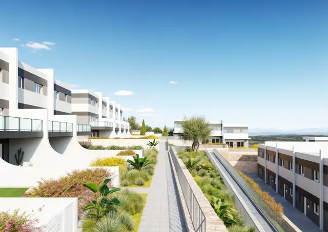 Nieuwbouw rijwoningen met zeezicht en zwembad in Finestrat, Finestrat